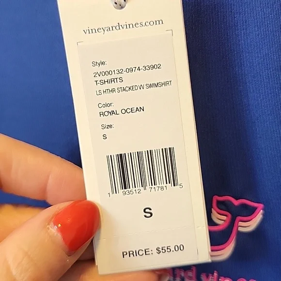 NWT Vineyard Vines Performance Long Sleeve Rash Guard / Swimshirt Size S - Picture 3 of 6